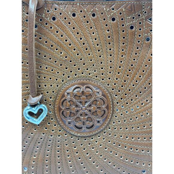 Brighton Fiora Large Leather Cognac Tote Shoulder Bag New - Picture 4 of 6